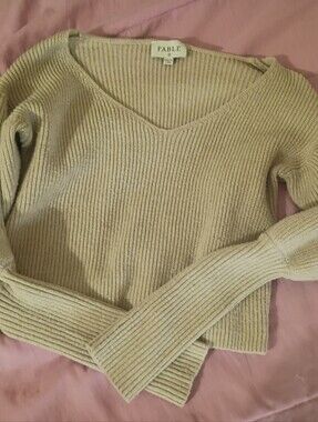 Bubble Sleeve Tan Knit Top